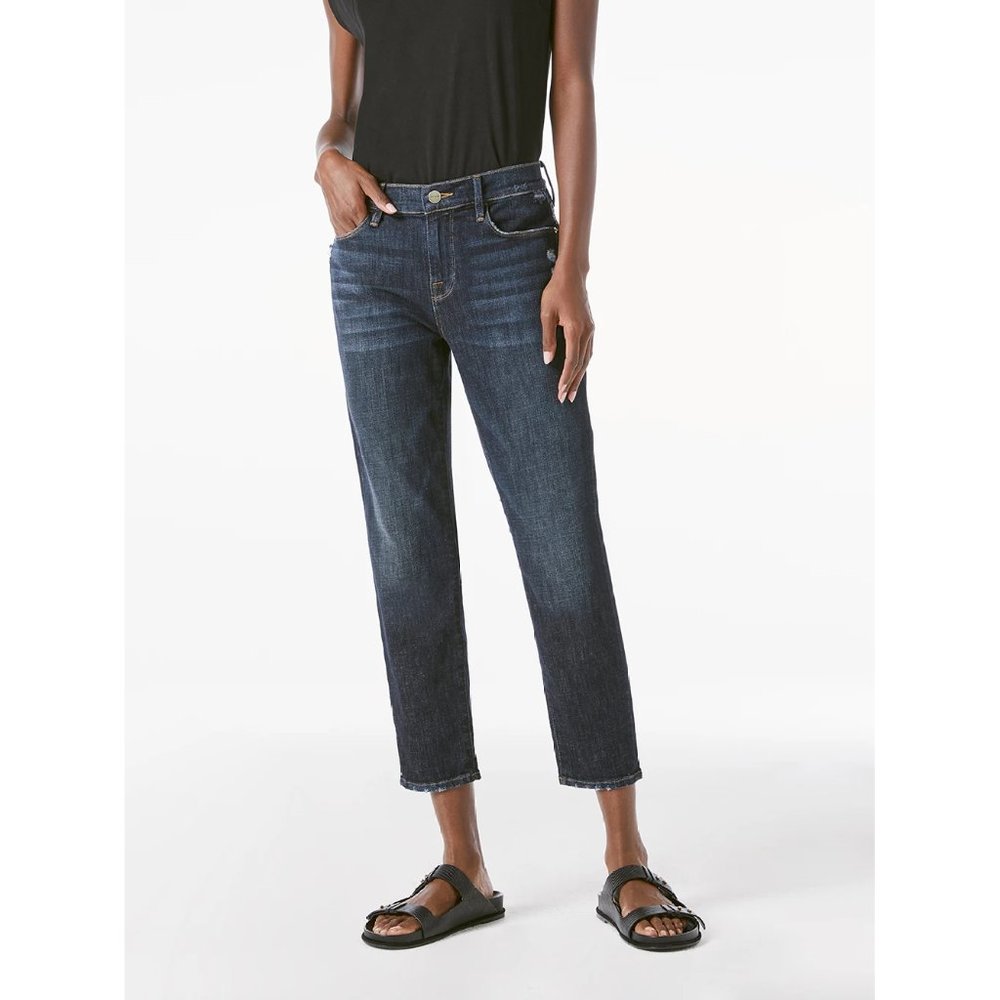 Frame Dark Wash Le Garcon Crop Jeans
